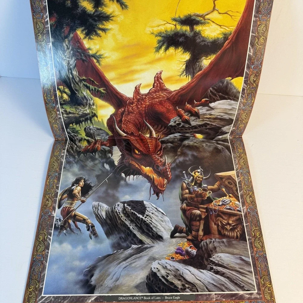 Vintage 1995 Dragonlance & Other Worlds Wall Calendar TSR Fantasy Dragon Art D&D